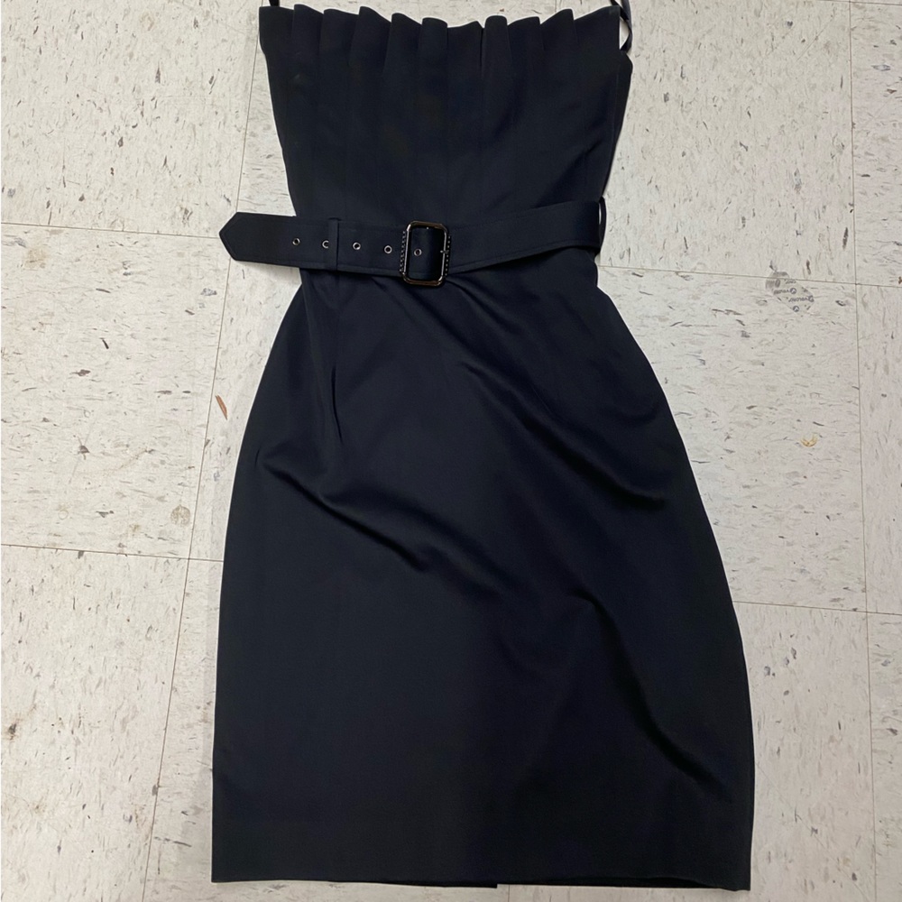 Holiday Black strapless belted semi formal dress Large
